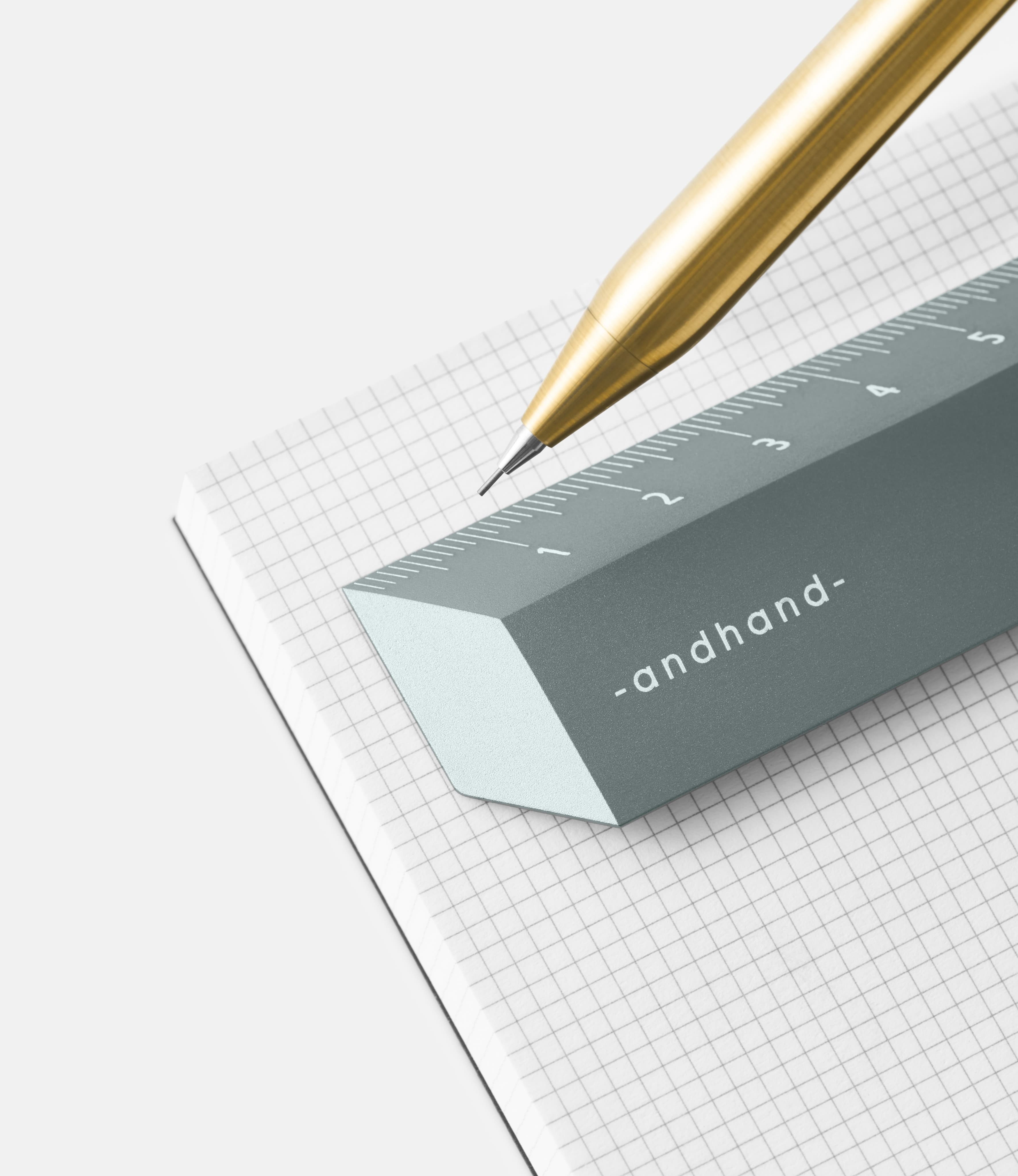 Andhand Illusion Ruler Slate Grey — линейка из алюминия с оптическим эффектом