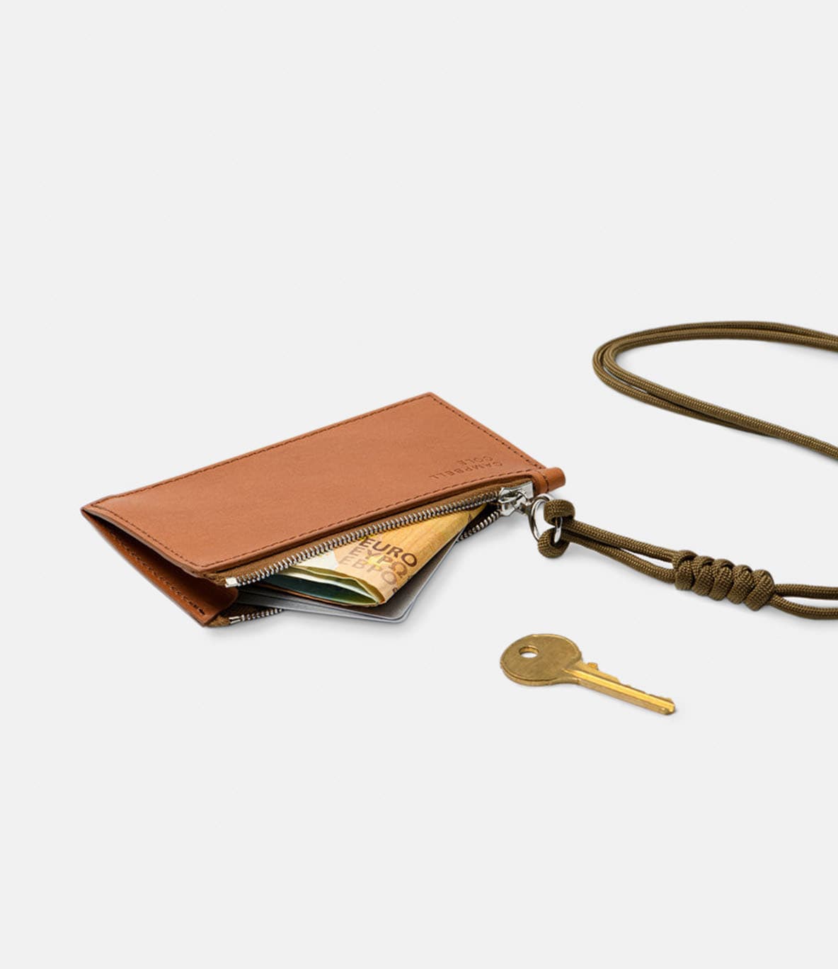 Campbell Cole Simple Coin Pouch Tan — кошелёк из кожи