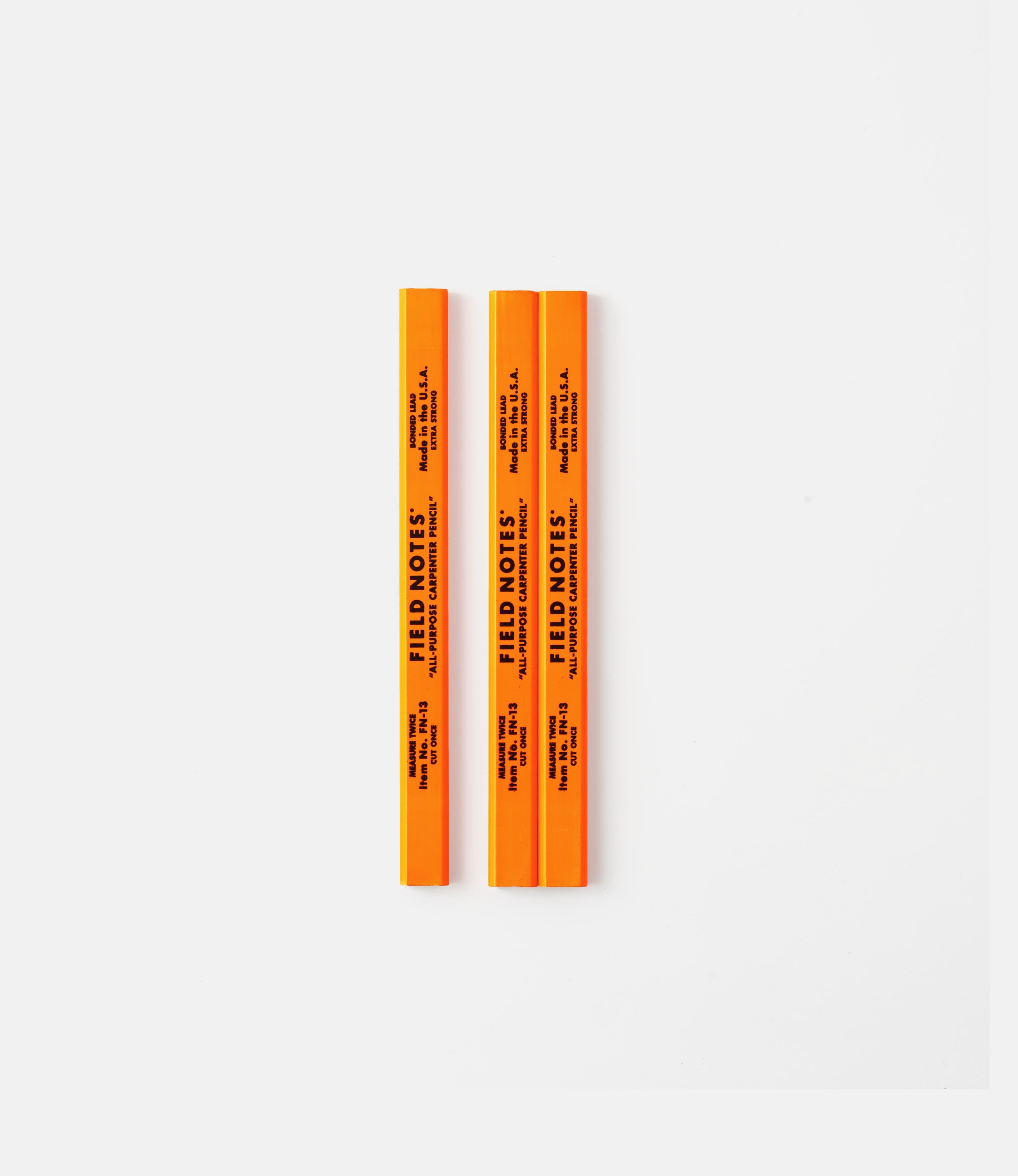 Field Notes Carpenter Pencil 3-Pack orange — набор плотницких карандашей