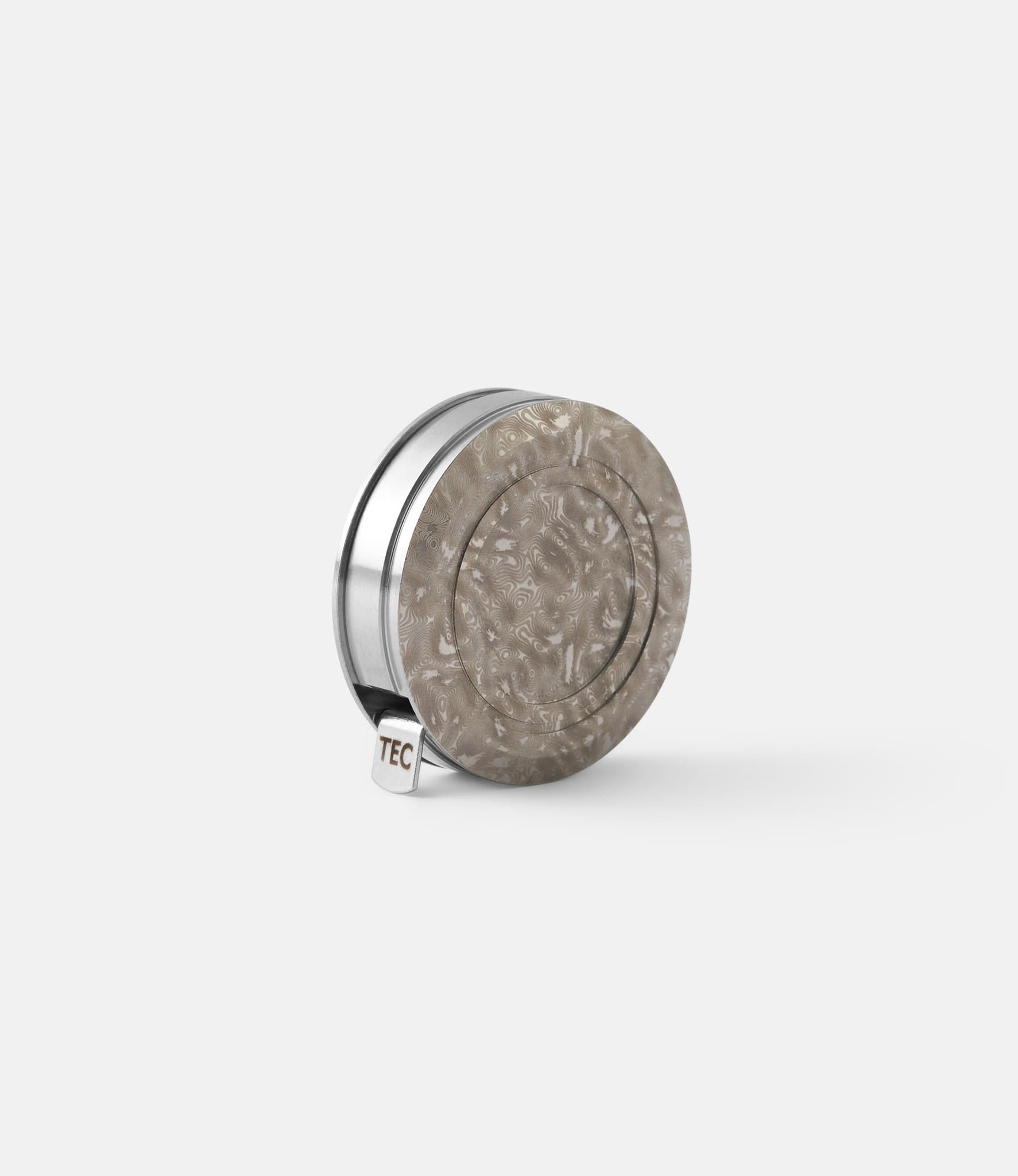 TEC Ti-Tape White Frost Damascus — мини-рулетка из титана